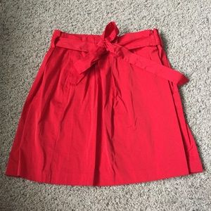 Theory Bright Red Tie Mini Pencil Skirt Size 8